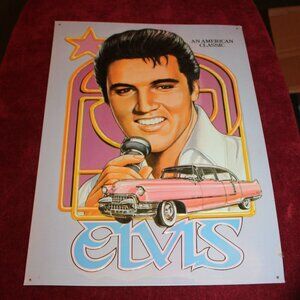 VINTAGE 1995 "ELVIS AN AMERICAN CLASSIC" TIN METAL SIGN (17 1/2" X 12 1/2")